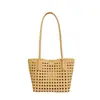 Bolsa de ombro/axila grande capacidade transfronteiriça, moderna e estilosa, bolsa simples de trama vazada, nicho e elegante, bolsa de ombro/axila versátil
