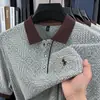 (Alta calidad) Nueva Camisa Polo Transfronteriza para Hombre, Color Sólido, Casual de Negocios, Corte Ajustado, Tejida, Cuello Campana, Manga Corta, Diseño de Caballo