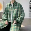 Jaqueta Externa Casual Cleanfit de Alta Qualidade 2025 Novo Design Xadrez Manga Longa Atmosfera de Inverno