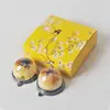 Impresión a Color de Fábrica Tarjeta Blanca Papel Kraft Caja de Regalo para Alimentos Crujiente de Yema de Huevo Pastel de Luna Caja de Embalaje Vintage con Flores y Pájaros