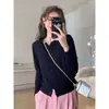 Primavera 2025 Nuevo Cárdigan de Punto Holgado Delgado Adelgazante de Manga Larga Estilo Coreano Suéter Casual Chaqueta Top para Mujer