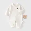 Mameluco de algodón puro Clase A para bebé, estilo primavera y otoño, ropa de algodón puro para recién nacidos, prenda interior unisex para bebé, mameluco de manga larga