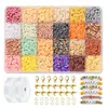 Kit de fabricação de pulseiras de argila de 24 grades transfronteiriças europeias e americanas Kit de fabricação de pulseiras de contas coloridas de 3 mm e 23 cores Kit de joias faça você mesmo
