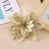 Flores Artificiales de Alta Gama Más Vendidas Transfronterizas, Flores Navideñas Doradas de Tres Capas Tridimensionales, Decoraciones para Árbol de Navidad, Decoraciones para Guirnaldas al por Mayor