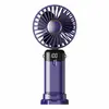 Ventilador de Mão Modelo Novo 2026 com Display de Potência, Recarregável, Longa Duração da Bateria, Display Digital Inteligente, Vento Forte de Cinco Velocidades, Impressão de Logo