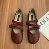 Zapatos Mary Jane de Tira Cruzada Estilo Francés para Mujer que Aumentan la Altura, Nuevos Zapatos Planos tipo Ballet Slip-On Otoño 2026, Zapatos Pequeños de Piel para Mujer