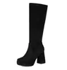 2026 Botas de Invierno y Otoño para Mujer de Comercio Exterior Europeo y Americano Transfronterizo Talla Grande Tacón Grueso Cremallera Lateral Botas de Jinete Caña Alta Botas Largas