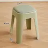 Taburete de plástico grueso y resistente para uso doméstico, taburete pequeño apilable, taburete para el hogar con cojín suave para mesa de comedor, superventas transfronterizo