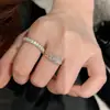 Novo Anel Japonês Coreano Zircônia Super Brilhante Exquisito Gentil Fashionável Índice Dedo Anel de Dedo Temperamento Nicho Luxo Leve Toque de Alta Qualidade