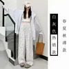 Pantalones Anchos Estampado de Perros Talla Grande 150 kg para Mujer Primavera/Verano 2026 Estilo Delgado para Cuerpo Tipo Pera, Pantalones Casuales Sueltos Adelgazantes