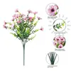 Flores Artificiais Amazon Transfronteiriças Eucalipto de 7 Galhos Violeta Pequeno Ramo Planta Verde Flores de Plástico Casa Pátio