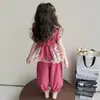 Conjunto Estampado Floral para Meninas Verão 2026 Novo Moda Verão Infantil Conjunto Leve de Duas Peças para Bebês Meninas