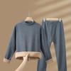 Conjunto de Ropa Interior Térmica para Hombre con Cuello Alto, Talla Grande, Forro Polar, Engrosado, Retiene el Calor, Adecuado para Personas de Mediana Edad y Mayores, Conjunto de Ropa de Otoño, Ropa Térmica para Mujer