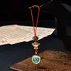 Cordão Original para Celular Tecido à Mão com Olho do Deus da Riqueza Pintado à Mão 1.0, Pingente de Celular Thangka, Pingente de Bolsa, Pen Drive