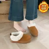 Botas de nieve para mujer 2026 nuevas de invierno, casuales, versátiles, cálidas, con forro polar, suela gruesa, con forro de felpa
