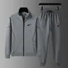 Traje Casual Deportivo de Comercio Exterior para Hombre, Nuevo Estilo Otoño Marca de Moda Sudadera Suelta de Algodón y Pantalones Largos, Conjunto de Tres Piezas de Marca de Moda para Hombre