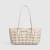 Bolsa de Ombro Tecida em Relevo Estilo Japonês e Coreano Ins Retrô, Moderna, Simples, de Alta Qualidade, para Passeio Casual