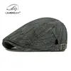 Boina de Jacquard de Algodón Estilo Coreano para Mujer, Gorra Versátil Retro Británica, Gorra de Béisbol Rayada para Hombre, Moderna