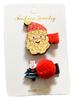 Chapéu de Natal Estilo Coreano Cor Doce Acrílico Boneco de Neve Árvore de Natal Malha Infantil Lantejoulas Hairpin Set Atacado