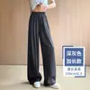 Pantalones de pierna ancha de seda helada para mujer, estilo fino de verano, nuevo modelo 2026, pantalones casuales de alta gama Yamamoto, pantalones fluidos inspirados en el Zen