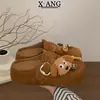 Em estoque~Sapatos Birkenstock de couro genuíno com sola grossa, sem calcanhar, biqueira de desenho animado, chinelos meia-entrada, slip-on, sapatos casuais para preguiçosos, femininos