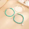 Joyería Transfronteriza Europea y Americana Tobillera Bohemia de Cuentas Pequeñas Multicapa Estilo Étnico Ins Colgante de Perla Accesorio para el Pie