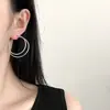 Pendientes Dobles Grandes de Estilo Frío Sencillo para Mujer 2025 Nuevos Pendientes de Moda Temperamento de Alta Calidad Anillo para Oreja Atmosférico