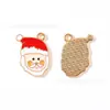 Natal Liga Esmalte DIY Acessórios Papai Noel Sino Bengala Pulseira Brincos Pingente Feito à Mão