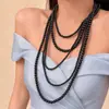 Collar de Perlas de Alto Gama Francés Multicapa para Mujer, Cadena Clavicular de Lujo Ligero, Cadena para Suéter Retro, Collar Personalizado