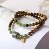 Pulsera original Wenwan Kuke de doble círculo, cuentas de piedra de azúcar de jade Hetian natural, pulsera de estilo chino nuevo, disponible para dropshipping