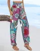 2026 Europeo y Americano Transfronterizo Amazon Wish Nuevo Modelo Primavera y Verano Pantalones Largos Casuales Estampados Holgados de Cintura Alta para Mujer