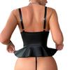 Fonte de Comércio Exterior Transfronteiriço Europa e Estados Unidos Nova Tanga Sexy de Tira de Couro Patente Amarrada Vazada Roupa Íntima Sexy
