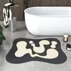 Tapete de Terra de Diatomáceas com Formato Especial para Entrada de Banheiro, Absorvente de Água, Tapete de Banho Antiderrapante, Tapete Macio de Secagem Rápida para Uso Doméstico