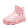 Botas de Nieve para Niñas Forradas de Felpa Zapatos de Algodón para Niños 2022 Nuevos Otoño e Invierno Impermeables de Cuero Botines Cortos para Niños Botas de Algodón Cálidas