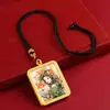 Collar con Tanga de Zorro Semi-Pintado a Mano con Adornos Dorados Estilo Xizang
