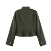 Chaqueta marca Z, moda transfronteriza popular europea y americana, pantalones de pierna ancha con botones metálicos y decoración de doble fila de botones, ropa para mujer, ZA de venta rápida