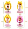 Decoración de Pastel de Cumpleaños Plástico Sailor Moon Horneado Hielo de Agua Escena de Chicas Luna Accesorios de Muñeca de Mesa