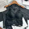 Camisola de encaje francés sin espalda y con escote en V, top sin mangas cómodo para mujeres con poco busto, fruncido que previene la exposición, transpirable, de longitud media, fino
