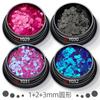 1+2 + 3mm lentejuelas redondas mixtas para uñas parche de purpurina color caramelo láser punto pequeño decoración mixta para uñas