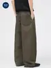 Calça Casual Muqiu Masculina Estilo Old Money Relaxado, Calça Larga Reta Vintage para o Dia a Dia