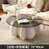 Mesa de centro de vidro, mesa de centro criativa para sala de estar, adequada para apartamentos de aluguel e casas pequenas, formato redondo, mesa de vidro estilo minimalista para varanda