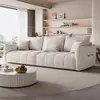 Sofá Minimalista Italiano de Camurça Sala de Estar Apartamento Pequeno Espaçoso Três-Quatro Lugares Moderno Simples Bicolor Sofá Reto