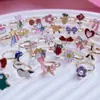 Anillo Infantil Princesa Anillo de Diamante Simulado Accesorios de Piedras Preciosas de Cristal para Niñas Anillo Niñas Joyería Linda de Aleación