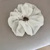 Goma para el Cabello de Chifón a Cuadros con Textura Plegada Tridimensional Vintage de Alta Gama para Cola de Caballo