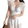 Diosa de Temperamento Madura Sexy Encaje Calado Estilo Falda Conservadora Acero Push-Up Pechos Grandes y Pequeños Traje de Baño de una Pieza para Mujer