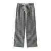 Otoño 2026 Nuevo Estilo de Moda para Mujer Cintura Elástica con Cordón Rayas de Color Contrastante Pantalones Casuales Rectos Versátiles Holgados de Pierna Ancha Pantalones de Chándal