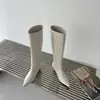 Primer Encuentro Otoño/Invierno Botas Largas de Punta Fina para Mujer 2026 Estilo Nuevo Tacón Fino Tacón Medio Sexy Versátil Hasta la Rodilla Adelgazantes Botas Altas
