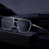Nuevas Gafas de Sol de Moda Europea y Americana con Montura Cuadrada y Doble Puente para Hombre con Bisagras de Resorte, Gafas de Sol para Hombre con Protección Solar para Exteriores, Gafas de Sol Transfronterizas