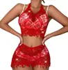 Estilo de comercio exterior transfronterizo con pedrería caliente de estrellas, falda de malla con borlas de encaje, abertura en la espalda, transparente, ropa para discoteca, venta al por mayor
