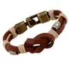 Pulsera unisex estilo europeo y americano pulsera tejida de cuero genuino pulsera de piel de vaca vintage pulsera de AliExpress de venta caliente